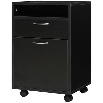 Caisson de bureau - HOMCOM - rangement sur roulettes tiroir placard niche aménagement poste travail - panneaux particules - noir Noir - Publicité Caisson de bureau - HOMCOM - rangement sur roulettes tiroir placard niche aménagement poste travail - panneaux particules - noir Noir - Publicité