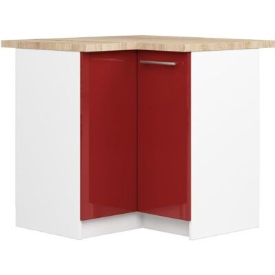 Meuble de cuisine bas AKORD S90 dangle OLIWIA Blanc 90 cm 2 portes façade Rouge Brillante 2 étagères 90x46x85 cm Blanc - Publicité Meuble de cuisine bas AKORD S90 dangle OLIWIA Blanc 90 cm 2 portes façade Rouge Brillante 2 étagères 90x46x85 cm Blanc - Publicité