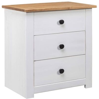 Table de chevet - VIDAXL - Gamme Panama - 3 tiroirs - Blanc - Bois de pin massif Blanc - Publicité Table de chevet - VIDAXL - Gamme Panama - 3 tiroirs - Blanc - Bois de pin massif Blanc - Publicité