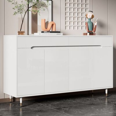 Generic Meuble a chaussures 140x39x84 cm avec 2 portes 2 tiroirs Armoire à chaussures avec étagères réglables et pieds dorés Blanc Blanc - Publicité Generic Meuble a chaussures 140x39x84 cm avec 2 portes 2 tiroirs Armoire à chaussures avec étagères réglables et pieds dorés Blanc Blanc - Publicité