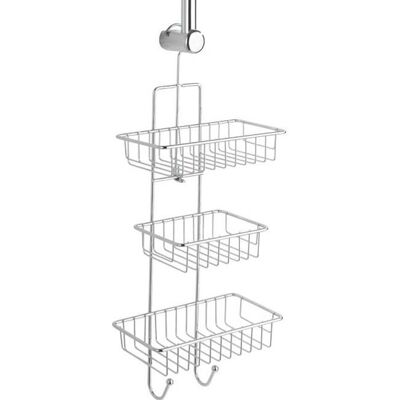 WENKO Etagère de douche à suspendre sans perçage 3 paniers de douche Milano Acier 25x62x14 cm Brillant Gris - Publicité WENKO Etagère de douche à suspendre sans perçage 3 paniers de douche Milano Acier 25x62x14 cm Brillant Gris - Publicité