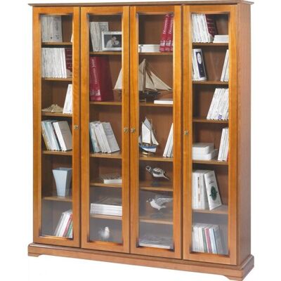 ACTUAL DIFFUSION Bibliothèque - Louis Philippe - 4 Portes Vitrées - Merisier - 18 Niches - 158.8 cm x 182.2 cm Marron - Publicité ACTUAL DIFFUSION Bibliothèque - Louis Philippe - 4 Portes Vitrées - Merisier - 18 Niches - 158.8 cm x 182.2 cm Marron - Publicité