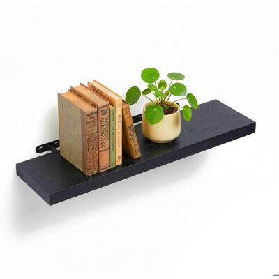 Étagère murale Relaxdays H x L x P : 4 x 100 x 23 cm aspect bois & métal livres déco salon couloir cuisine noir Noir - Publicité Étagère murale Relaxdays H x L x P : 4 x 100 x 23 cm aspect bois & métal livres déco salon couloir cuisine noir Noir - Publicité