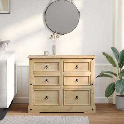 VIDAXL Commode - Bonne vie - Corona 110x43x91cm bois mass - MODERNE Commode Corona 110x43x91 cm bois massif de pin 32748 Marron - Publicité VIDAXL Commode - Bonne vie - Corona 110x43x91cm bois mass - MODERNE Commode Corona 110x43x91 cm bois massif de pin 32748 Marron - Publicité