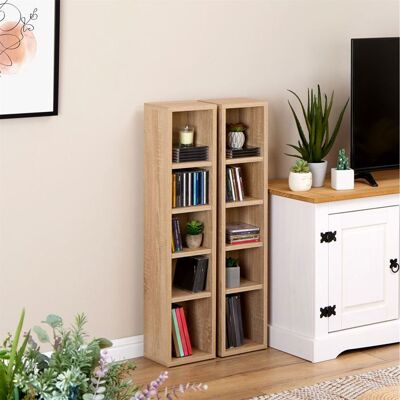 Idimex Etagères modulables MUSIQUE pour CD et DVD lot de 2 meubles de rangement en colonne avec 10 compartiments en mélaminé Beige - Publicité Idimex Etagères modulables MUSIQUE pour CD et DVD lot de 2 meubles de rangement en colonne avec 10 compartiments en mélaminé Beige - Publicité