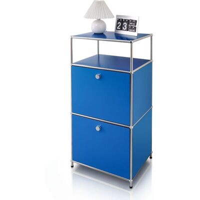 FLOORDIREKT Étagère métal chromé design épuré Concept Epuré MK-120 L50 × P40 × H100 cm Bleu Bleu - Publicité FLOORDIREKT Étagère métal chromé design épuré Concept Epuré MK-120 L50 × P40 × H100 cm Bleu Bleu - Publicité