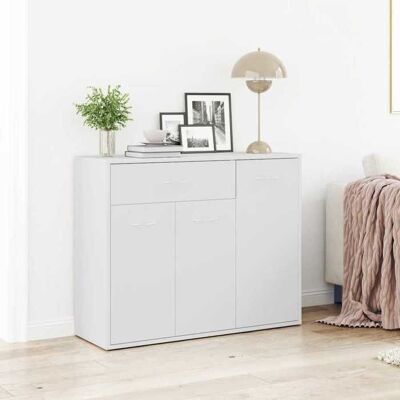 vidaXL Buffet Blanc 88x30x70 cm Aggloméré Blanc - Publicité vidaXL Buffet Blanc 88x30x70 cm Aggloméré Blanc - Publicité