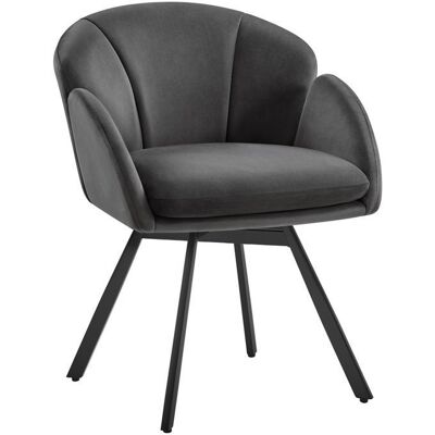 Yaheetech Fauteuil de Salon Design Fleur Chaise de Salon en Velours Rotatif à 360° avec Coussin Amovible Gris Foncé Gris - Publicité Yaheetech Fauteuil de Salon Design Fleur Chaise de Salon en Velours Rotatif à 360° avec Coussin Amovible Gris Foncé Gris - Publicité