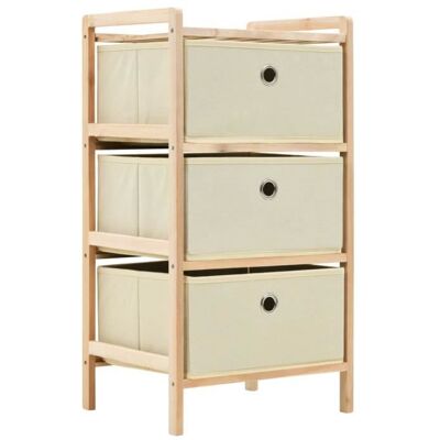 Étagère de rangement 3 paniers non tissés Bois de cèdre Beige - Jills Beige - Publicité Étagère de rangement 3 paniers non tissés Bois de cèdre Beige - Jills Beige - Publicité