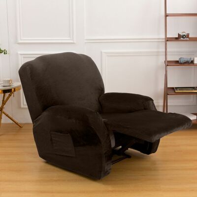 SERBASIC Housse de Fauteuil Doux Velours Extensible Housse de Canapé Antidérapante avec Poche Latérale Protege 1 Places Fauteuil Inclinable Marron - Publicité SERBASIC Housse de Fauteuil Doux Velours Extensible Housse de Canapé Antidérapante avec Poche Latérale Protege 1 Places Fauteuil Inclinable Marron - Publicité