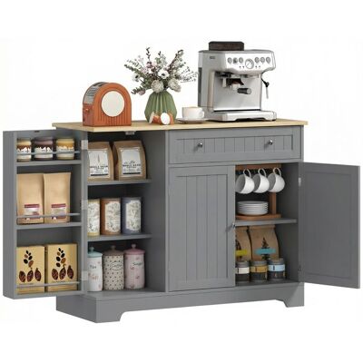 Buffet cuisine - HOMCOM - 3 portes tiroir étagères de porte et étagère réglable - MDF - 105x40x83cm - gris Gris - Publicité Buffet cuisine - HOMCOM - 3 portes tiroir étagères de porte et étagère réglable - MDF - 105x40x83cm - gris Gris - Publicité