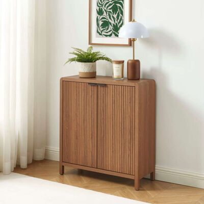 BAÏTA Buffet UTICA effet noyer 2 portes 75cm - Bois foncé Marron - Publicité BAÏTA Buffet UTICA effet noyer 2 portes 75cm - Bois foncé Marron - Publicité