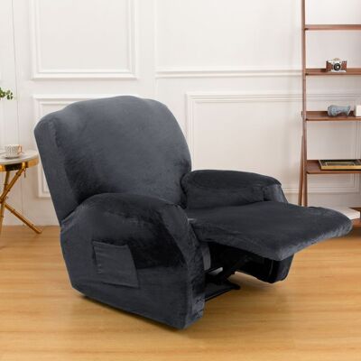 SERBASIC Housse de Fauteuil Gris Velours Extensible Housse de Canapé Antidérapante avec Poche Latérale Protege 1 Places Fauteuil Inclinable Gris - Publicité SERBASIC Housse de Fauteuil Gris Velours Extensible Housse de Canapé Antidérapante avec Poche Latérale Protege 1 Places Fauteuil Inclinable Gris - Publicité