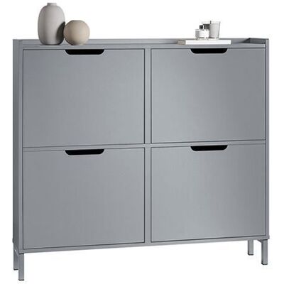 SoBuy Meuble à Chaussures 4 Abattants Fin et Compact – Rangement d’Entrée Design pour 12-20 Paires – Gris 100x19x91cm FSR100-HG Gris - Publicité SoBuy Meuble à Chaussures 4 Abattants Fin et Compact – Rangement d’Entrée Design pour 12-20 Paires – Gris 100x19x91cm FSR100-HG Gris - Publicité