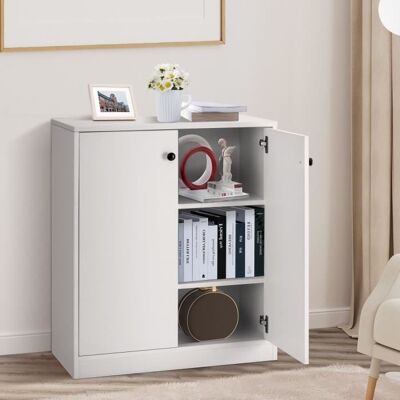 COSTWAY Commode Buffet Meuble de Rangement avec 2 Portes 3 Étagères Réglables Salon Chambre Cuisine Blanc 72 x 34 x 855 cm Blanc - Publicité COSTWAY Commode Buffet Meuble de Rangement avec 2 Portes 3 Étagères Réglables Salon Chambre Cuisine Blanc 72 x 34 x 855 cm Blanc - Publicité