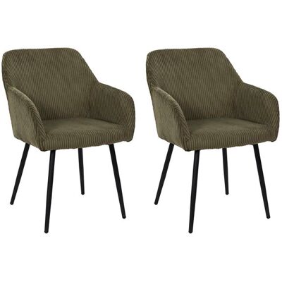 HOME DECO FACTRY Lot De 2 Fauteuils - Home Deco Factory - Scott - Côtelé - Vert Vert - Publicité HOME DECO FACTRY Lot De 2 Fauteuils - Home Deco Factory - Scott - Côtelé - Vert Vert - Publicité