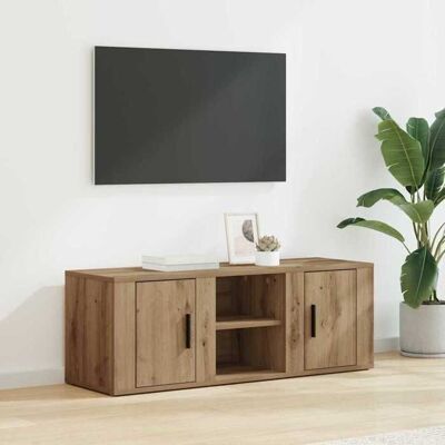 VIDAXL Moderne Meuble TV - Pour salon - Table TV Chêne artisanal 100 x 315 x 35 cm Bois dingénierie@FR(116265) Marron - Publicité VIDAXL Moderne Meuble TV - Pour salon - Table TV Chêne artisanal 100 x 315 x 35 cm Bois dingénierie@FR(116265) Marron - Publicité
