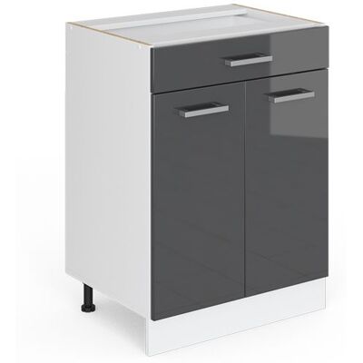 Vicco - Meuble bas de cuisine R-Line, Anthracite brillant, 60cm avec tiroir - Meuble de cuisine - Publicité Vicco - Meuble bas de cuisine R-Line, Anthracite brillant, 60cm avec tiroir - Meuble de cuisine - Publicité