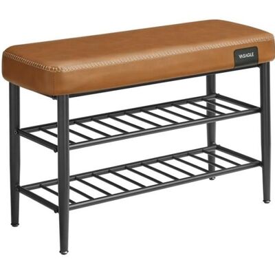 Banc à Chaussures - VASAGLE - Style Moderne Mi-siècle - Charge 135 kg - 30 x 80 x 50 cm - Marron Caramel Marron - Publicité Banc à Chaussures - VASAGLE - Style Moderne Mi-siècle - Charge 135 kg - 30 x 80 x 50 cm - Marron Caramel Marron - Publicité