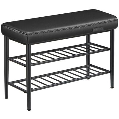 Banc à Chaussures - VASAGLE - EKHO - 3 étagères - Noir pur - 8 Paires Noir - Publicité Banc à Chaussures - VASAGLE - EKHO - 3 étagères - Noir pur - 8 Paires Noir - Publicité