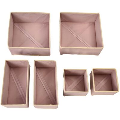 Organisateur de placard - OKUMGGYJ - Lot de 6 boîtes de rangement - Tissu non tissé - Rose Rose - Publicité Organisateur de placard - OKUMGGYJ - Lot de 6 boîtes de rangement - Tissu non tissé - Rose Rose - Publicité