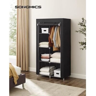 Armoire de rangement Penderie dressing en tissu intissé SONGMICS - Noir - RYG84H Noir - Publicité Armoire de rangement Penderie dressing en tissu intissé SONGMICS - Noir - RYG84H Noir - Publicité