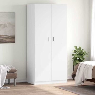 vidaXL Garde-robe Blanc 90x52x200 cm Aggloméré Blanc - Publicité vidaXL Garde-robe Blanc 90x52x200 cm Aggloméré Blanc - Publicité