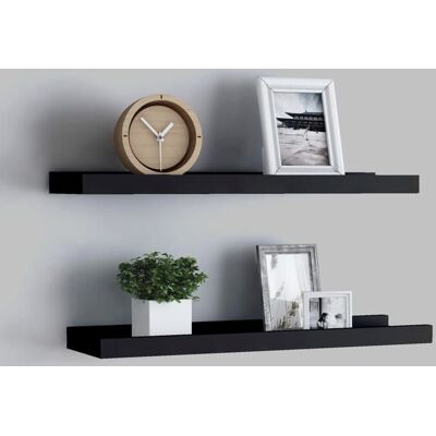 VIDAXL CLARENCEArmoire/Meuble mural Étagères à rebord pour cadre photo - 2 pcs - Anti corrosion - Noir 60x9x3 cm MDF EU632437 Noir - Publicité VIDAXL CLARENCEArmoire/Meuble mural Étagères à rebord pour cadre photo - 2 pcs - Anti corrosion - Noir 60x9x3 cm MDF EU632437 Noir - Publicité