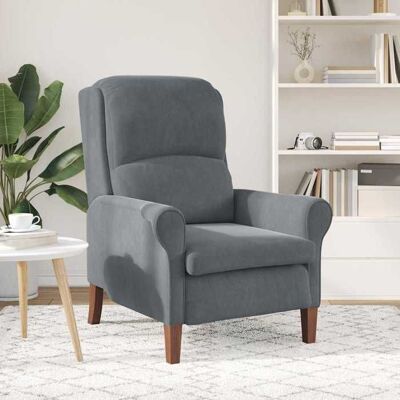 Fauteuil en velours - vidaXL - Gris foncé - 76x94x102 cm - Velours - Bois massif dhévéa - Mousse et fibre Gris - Publicité Fauteuil en velours - vidaXL - Gris foncé - 76x94x102 cm - Velours - Bois massif dhévéa - Mousse et fibre Gris - Publicité
