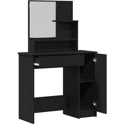 vidaXL Table de Vanity en Chêne Noir avec Miroir - Vanity Table - Publicité vidaXL Table de Vanity en Chêne Noir avec Miroir - Vanity Table - Publicité