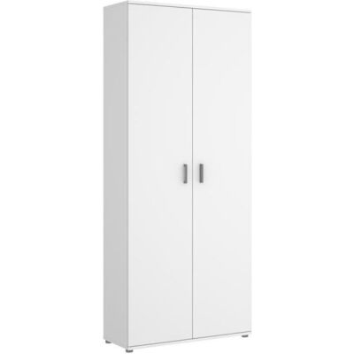 PEGANE Armoire de rangement 2 portes coloris blanc - Longueur 78 x Profondeur 35 x Hauteur 190 cm Blanc - Publicité PEGANE Armoire de rangement 2 portes coloris blanc - Longueur 78 x Profondeur 35 x Hauteur 190 cm Blanc - Publicité