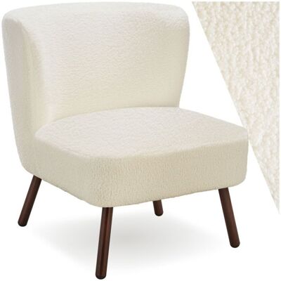 Chaise - TECTAKE - Fauteuil cocktail Teddy RODINA 2 rembourré revêtement bouclé dossier incurvé 61 x 68 x 69 cm - Blanc cassé Blanc - Publicité Chaise - TECTAKE - Fauteuil cocktail Teddy RODINA 2 rembourré revêtement bouclé dossier incurvé 61 x 68 x 69 cm - Blanc cassé Blanc - Publicité