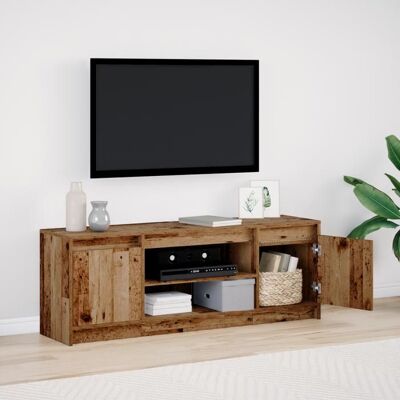 Meuble TV avec LED Bois Vieilli 1395x34x50 cm Bois d ingénierie Marron - Publicité Meuble TV avec LED Bois Vieilli 1395x34x50 cm Bois d ingénierie Marron - Publicité