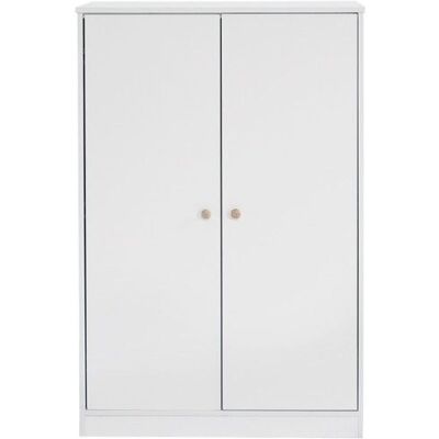 NOBRAND Armoire 2 portes blanche MDF 80x50x120cm pour chambre enfant ou salon avec penderie rangement pratique et design moderne Blanc - Publicité NOBRAND Armoire 2 portes blanche MDF 80x50x120cm pour chambre enfant ou salon avec penderie rangement pratique et design moderne Blanc - Publicité