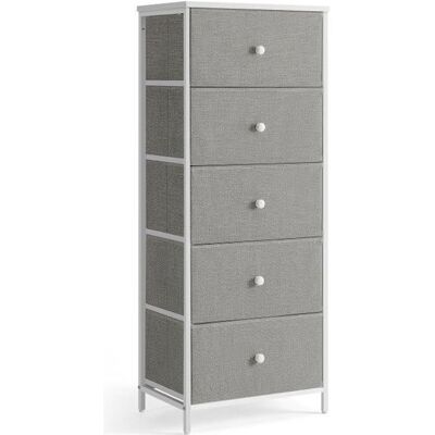 Commode pour Chambre - SONGMICS - 5 Tiroirs - Tissu - Cadre en Métal - Gris Tourterelle et Blanc Crème Gris - Publicité Commode pour Chambre - SONGMICS - 5 Tiroirs - Tissu - Cadre en Métal - Gris Tourterelle et Blanc Crème Gris - Publicité