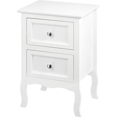 WOLTU Tables de chevet avec 2 tiroirs Style baroque Table de nuit Pieds en MDF Couleur blanche Blanc - Publicité WOLTU Tables de chevet avec 2 tiroirs Style baroque Table de nuit Pieds en MDF Couleur blanche Blanc - Publicité