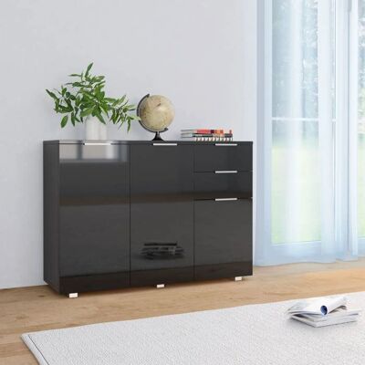 VIDAXL Clarence* Buffet - Bahut Meuble de rangementNoir brillant 107x35x805 cm &Europ3189372 Noir - Publicité VIDAXL Clarence* Buffet - Bahut Meuble de rangementNoir brillant 107x35x805 cm &Europ3189372 Noir - Publicité