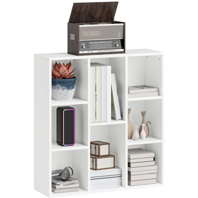 Bibliothèque étagère de rangement - HOMCOM - 8 compartiments - pour salon chambre à coucher bureau 743x24x80cm - blanc Blanc - Publicité Bibliothèque étagère de rangement - HOMCOM - 8 compartiments - pour salon chambre à coucher bureau 743x24x80cm - blanc Blanc - Publicité