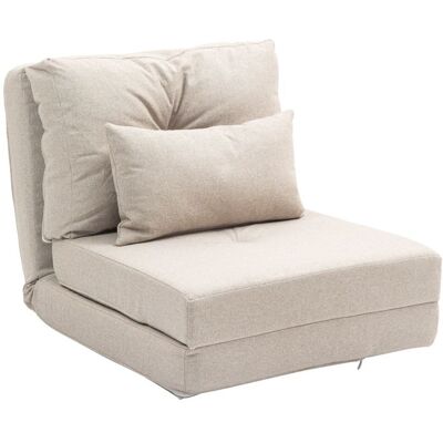 Chauffeuse canapé-lit convertible - HOMCOM - 1 coussin avec dossier réglable - beige Beige - Publicité Chauffeuse canapé-lit convertible - HOMCOM - 1 coussin avec dossier réglable - beige Beige - Publicité