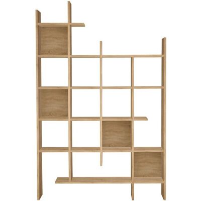 HANAH HOME Bibliothèque en bois Manco - 122 x 25 x 188 cm - Chêne Beige - Publicité HANAH HOME Bibliothèque en bois Manco - 122 x 25 x 188 cm - Chêne Beige - Publicité