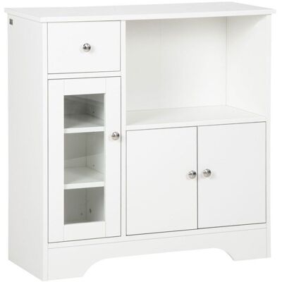 HOMCOM Buffet Blanc avec Porte en Verre - Buffet - Publicité HOMCOM Buffet Blanc avec Porte en Verre - Buffet - Publicité