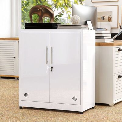 YITAHOME Armoire de classement Acier allié Blanc Blanc - Publicité YITAHOME Armoire de classement Acier allié Blanc Blanc - Publicité