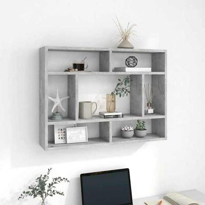vidaXL Étagère murale Gris béton 75x16x55 cm Bois dingénierie 803006 Gris - Publicité vidaXL Étagère murale Gris béton 75x16x55 cm Bois dingénierie 803006 Gris - Publicité
