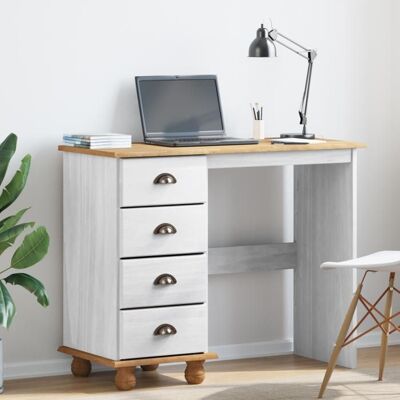 Vidaxl Bureau en Bois Blanc Moyen - Mobilier de Bureau - Publicité Vidaxl Bureau en Bois Blanc Moyen - Mobilier de Bureau - Publicité