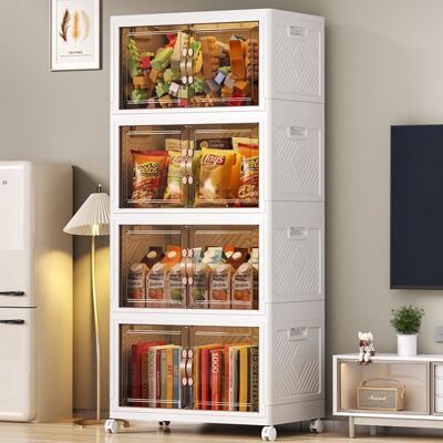 FREOSEN 4 Boites Organisateur de Rangement Plastiques Pliable Pour Salle de Bain Cuisine Chambre à Coucher Salon Vetements Jouets Livres - Publicité FREOSEN 4 Boites Organisateur de Rangement Plastiques Pliable Pour Salle de Bain Cuisine Chambre à Coucher Salon Vetements Jouets Livres - Publicité