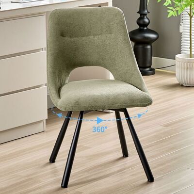 Fauteuil salon - WAFTING - WAFTING - Pivotant 360° - Tissu imitation cachemire - Pieds métal Vert - Publicité Fauteuil salon - WAFTING - WAFTING - Pivotant 360° - Tissu imitation cachemire - Pieds métal Vert - Publicité