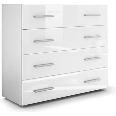 Vladon Commode buffet Pavos Corps en Blanc mat - Façades en Blanc haute brillance Gris - Publicité Vladon Commode buffet Pavos Corps en Blanc mat - Façades en Blanc haute brillance Gris - Publicité