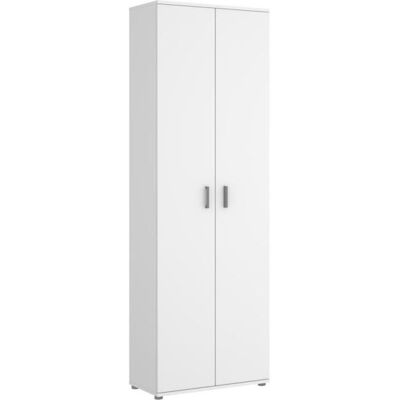 PEGANE Armoire de rangement 2 portes coloris blanc - Longueur 61 x Profondeur 35 x Hauteur 190 cm Blanc - Publicité PEGANE Armoire de rangement 2 portes coloris blanc - Longueur 61 x Profondeur 35 x Hauteur 190 cm Blanc - Publicité