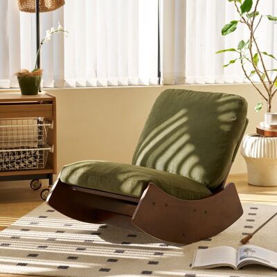 MIVRAY Fauteuil à Bascule Glissant Ergonomique pour Chambre Salon et Chambre Bébé avec Structure en Bois en Tissu Vert Vert - Publicité MIVRAY Fauteuil à Bascule Glissant Ergonomique pour Chambre Salon et Chambre Bébé avec Structure en Bois en Tissu Vert Vert - Publicité
