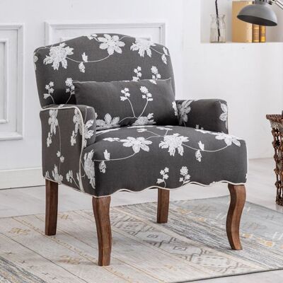 WAHSON OFFICE CHAIRS Wahson Fauteuil Retro en Baroque Canapé 1 Place avec Pieds en Bois avec accoudoirs et Dossier pour Chambre et Salon Lin Gris Gris - Publicité WAHSON OFFICE CHAIRS Wahson Fauteuil Retro en Baroque Canapé 1 Place avec Pieds en Bois avec accoudoirs et Dossier pour Chambre et Salon Lin Gris Gris - Publicité